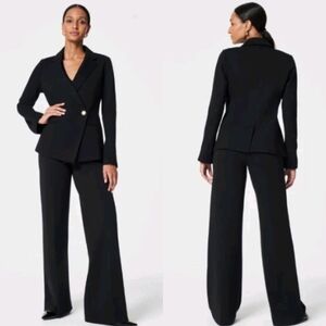 SPANX Perfect Asymmetrical Blazer Ponte Stretch Knit Double Breasted Jacket